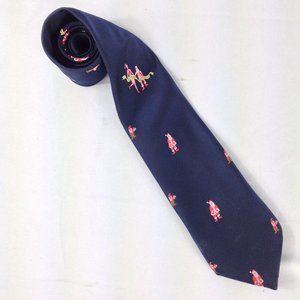 Empire Mens Santa Claus Christmas Dk. Blue Polyester Tie 59"x 3.5" Used